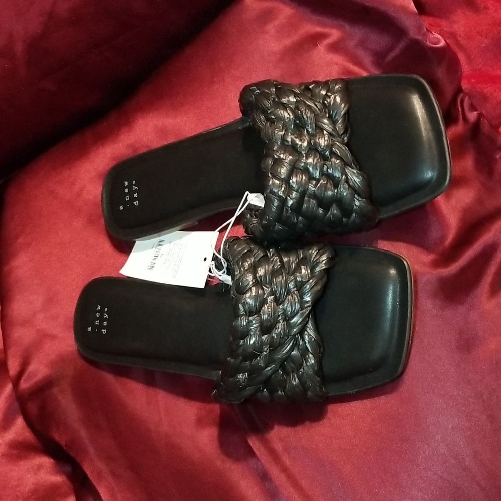 NWT size 10 memory foam foot bed padded sandal slide slippers - Picture 2 of 7